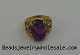 NGR2042 10*15mm faceted oval amethyst gemstone rings wholesale