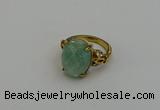 NGR2088 10*15mm faceted oval amazonite gemstone rings