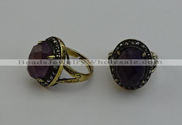 NGR2103 10*15mm faceted oval amethyst gemstone rings wholesale