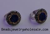 NGR2142 20mm - 22mm coin plated druzy agate gemstone rings