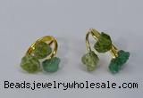 NGR216 5*8mm - 6*10mm freeform druzy agate & peridot rings wholesale