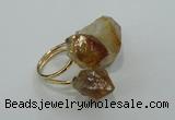 NGR25 13*18mm - 20*25mm faceted nuggets citrine gemstone rings