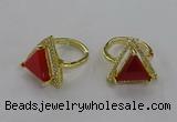 NGR273 14*14mm triangle agate gemstone rings wholesale