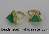 NGR275 14*14mm triangle agate gemstone rings wholesale