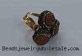 NGR291 14mm - 16mm coin plated druzy agate gemstone rings