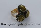 NGR293 14mm - 16mm coin plated druzy agate gemstone rings