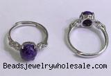 NGR3000 925 sterling silver with 8mm flat  round charoite rings