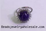 NGR3008 925 sterling silver with 12mm flat  round charoite rings