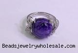 NGR3011 925 sterling silver with 14mm flat  round charoite rings