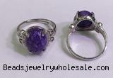 NGR3022 925 sterling silver with 10*12mm oval charoite rings