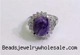 NGR3024 925 sterling silver with 10*12mm oval charoite rings