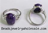 NGR3029 925 sterling silver with 10*14mm oval charoite rings