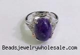 NGR3032 925 sterling silver with 10*14mm oval charoite rings