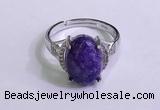 NGR3033 925 sterling silver with 10*14mm oval charoite rings