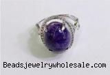 NGR3037 925 sterling silver with 12*14mm oval charoite rings