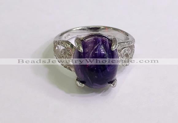 NGR3040 925 sterling silver with 12*14mm oval charoite rings