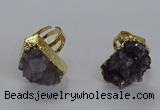 NGR313 15*20mm - 18*25mm freeform druzy amethyst gemstone rings