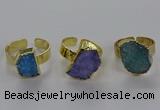 NGR315 10*14mm - 13*18mm freeform druzy agate gemstone rings