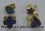 NGR323 10*14mm - 18*20mm freeform druzy agate gemstone rings