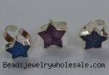 NGR331 15*16mm - 16*18mm star druzy agate gemstone rings