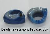 NGR35 16*35*40mm faceted freeform agate gemstone rings