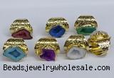 NGR380 15*20mm - 20*25mm freeform druzy agate rings wholesale