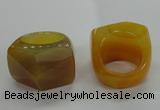 NGR39 20*30*35mm faceted freeform agate gemstone rings