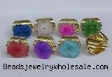 NGR390 18*25mm - 22*28mm freeform druzy agate gemstone rings