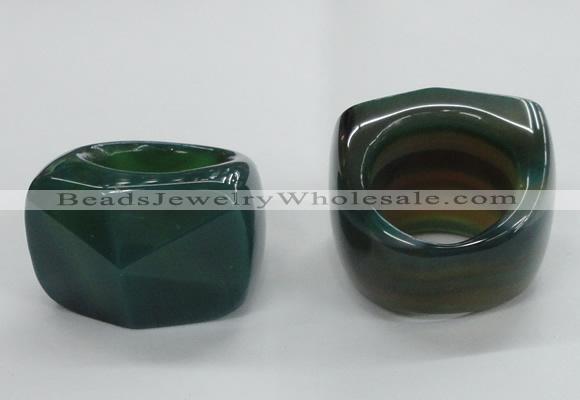 NGR44 20*30*35mm faceted freeform agate gemstone rings