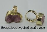 NGR53 18*25mm - 20*30mm freeform plated druzy agate rings