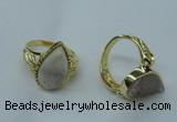 NGR68 12*16mm - 13*18mm freeform plated druzy agate rings