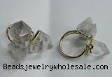 NGR75 13*18mm - 15*20mm faceted nuggets white crystal rings