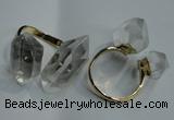 NGR76 15*20mm - 18*25mm faceted nuggets white crystal rings