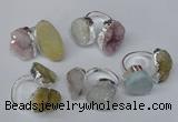 NGR93 15*20mm - 18*25mm freeform plated agate druzy rings