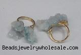 NGR97 15*20mm - 20*25mm nuggets plated druzy quartz rings