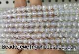 OPBS16 15 inches 6mm faceted round AB-color opalite beads wholesale OPBS16 15 inches 6mm faceted round AB-color opalite beads wholesale