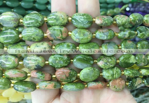 OVBS19 15 inches 10*14mm oval unakite gemstone beads wholesale