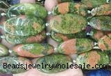 OVBS74 15 inches 20*40mm oval unakite gemstone beads wholesale OVBS74 15 inches 20*40mm oval unakite gemstone beads wholesale