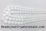 PBBS01 15 inches 6mm - 16mm faceted round white porcelain beads wholesale PBBS01 15 inches 6mm - 16mm faceted round white porcelain beads wholesale
