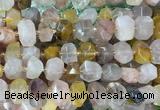 PQBS03 15 inches 12*16mm - 13*18mm faceted nuggets yellow & pink quartz beads PQBS03 15 inches 12*16mm - 13*18mm faceted nuggets yellow & pink quartz beads