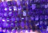 RBBS11 15 inches 8*12mm faceted wheel dogtooth amethyst gemstone beads