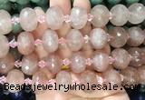 RBBS26 15 inches 13*18mm faceted rondelle red strawberry quartz gemstone beads RBBS26 15 inches 13*18mm faceted rondelle red strawberry quartz gemstone beads