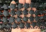 RGBS11 15 inches 16mm star black lava gemstone beads wholesale