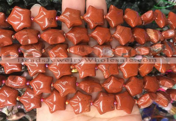 RGBS28 15 inches 16mm star red jasper gemstone beads wholesale