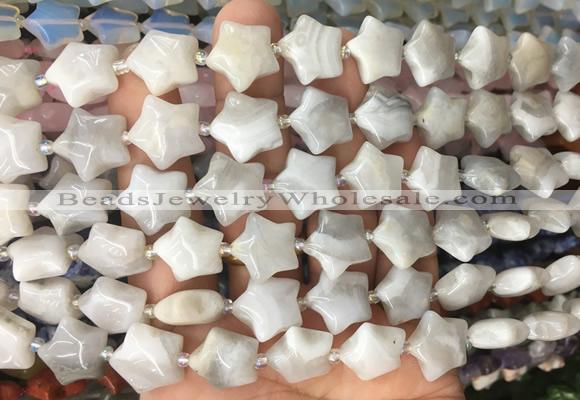 RGBS31 15 inches 16mm star white crazy lace agate gemstone beads