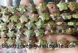 RGBS52 15 inches 14mm faceted star unakite beads wholesale