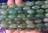 RIBS05 15 inches 8*13mm rice green strawberry quartz gemstone beads wholesale