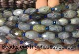 RIBS20 15 inches 10*14mm faceted rice labradorite gemstone beads