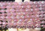 RIBS27 15 inches 6*8mm faceted rice strawberry quartz gemstone beads