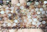 RIBS29 15 inches 6*8mm faceted rice red gum flower crystal gemstone beads